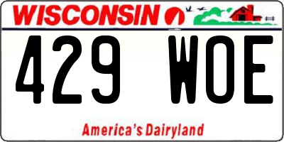 WI license plate 429WOE