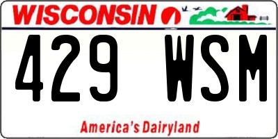 WI license plate 429WSM