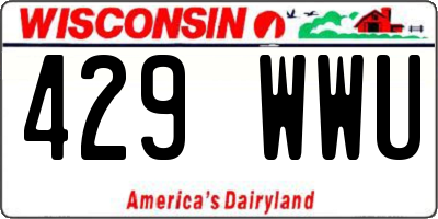 WI license plate 429WWU
