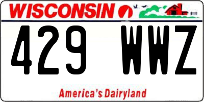 WI license plate 429WWZ
