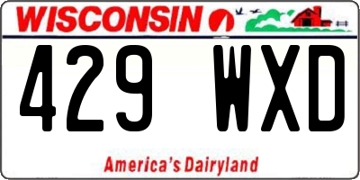 WI license plate 429WXD