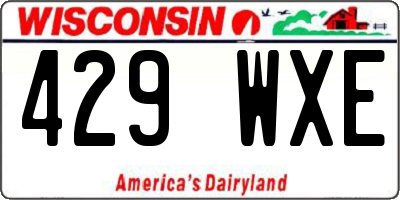 WI license plate 429WXE