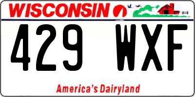 WI license plate 429WXF