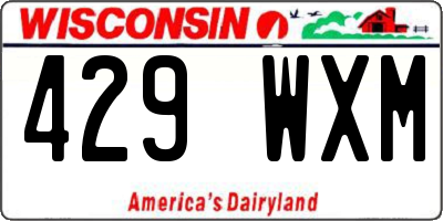 WI license plate 429WXM
