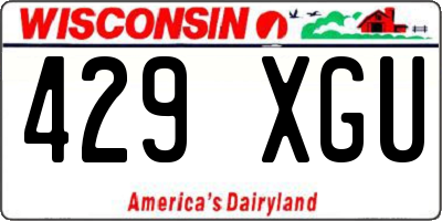 WI license plate 429XGU