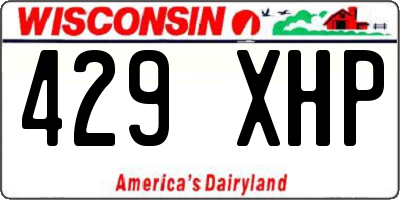 WI license plate 429XHP