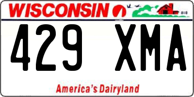 WI license plate 429XMA