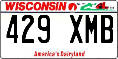 WI license plate 429XMB
