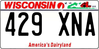 WI license plate 429XNA