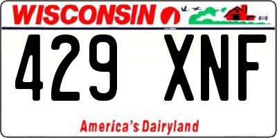 WI license plate 429XNF