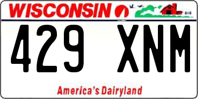 WI license plate 429XNM