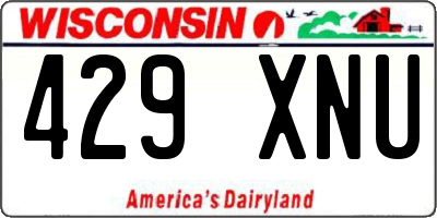 WI license plate 429XNU