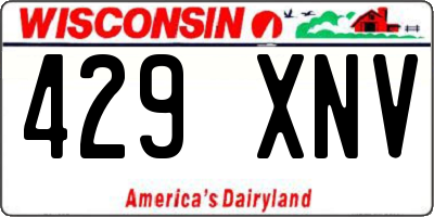 WI license plate 429XNV
