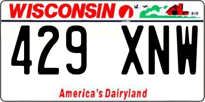 WI license plate 429XNW