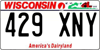 WI license plate 429XNY