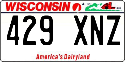 WI license plate 429XNZ