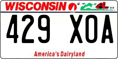 WI license plate 429XOA