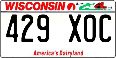 WI license plate 429XOC