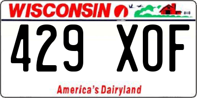 WI license plate 429XOF