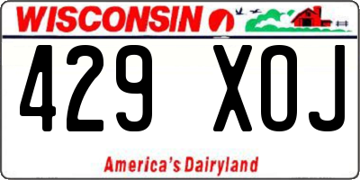 WI license plate 429XOJ