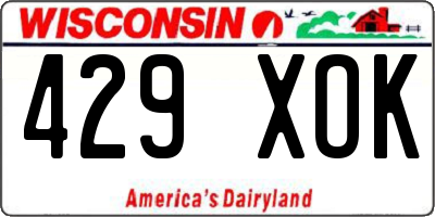 WI license plate 429XOK