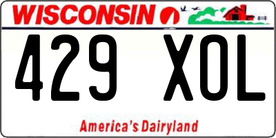 WI license plate 429XOL