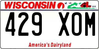 WI license plate 429XOM