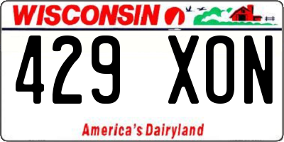 WI license plate 429XON