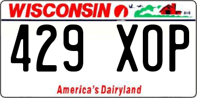 WI license plate 429XOP