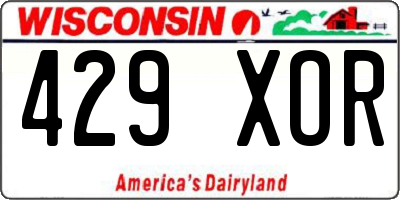 WI license plate 429XOR