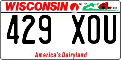 WI license plate 429XOU