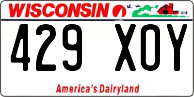 WI license plate 429XOY