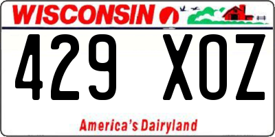 WI license plate 429XOZ
