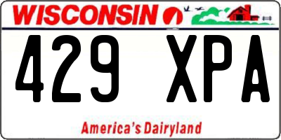 WI license plate 429XPA