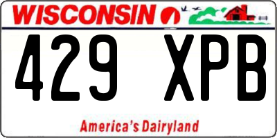 WI license plate 429XPB