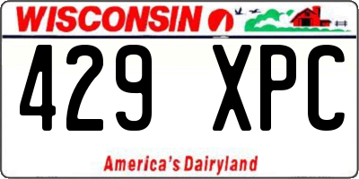 WI license plate 429XPC