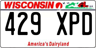 WI license plate 429XPD