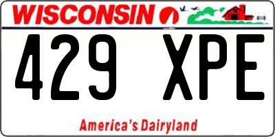WI license plate 429XPE