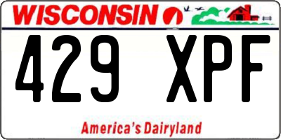 WI license plate 429XPF