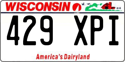 WI license plate 429XPI