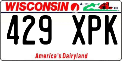 WI license plate 429XPK