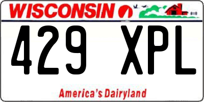 WI license plate 429XPL