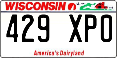 WI license plate 429XPO