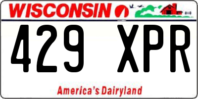 WI license plate 429XPR