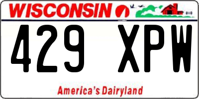 WI license plate 429XPW