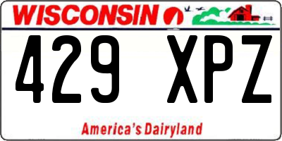 WI license plate 429XPZ