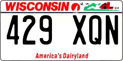 WI license plate 429XQN
