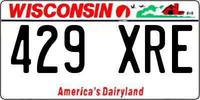 WI license plate 429XRE