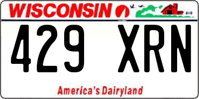 WI license plate 429XRN