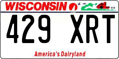 WI license plate 429XRT